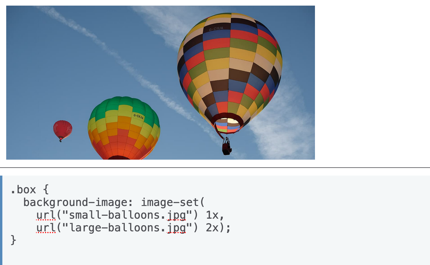 image-set call in CSS.