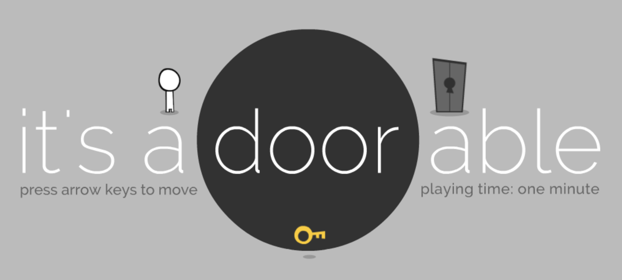 Screen of a game showing a tiny character — "it's a doorable"