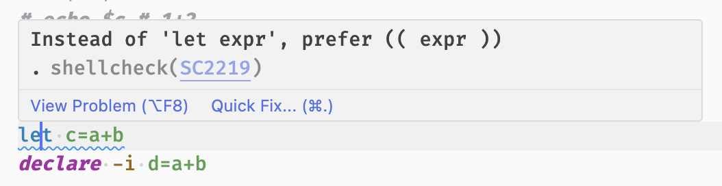 Instead of 'let expr', prefer (( expr )).