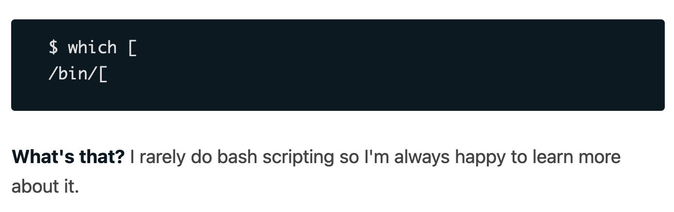 What's that? I rarely do bash scripting so I'm always happy to learn more about it.