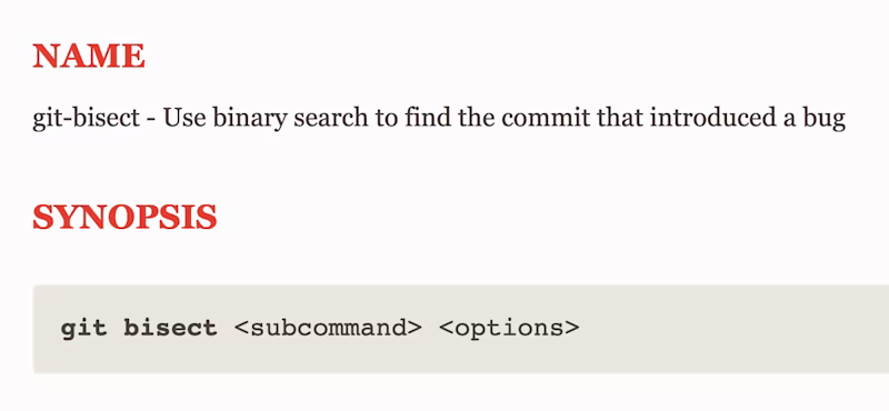   git-bisect - Use binary search to find the commit that introduced a bug