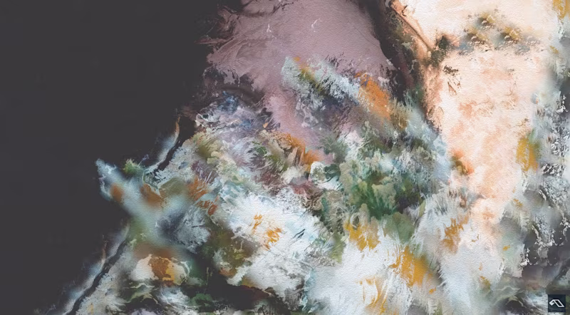 A colorful painting in which you can't recognize anything but colors.