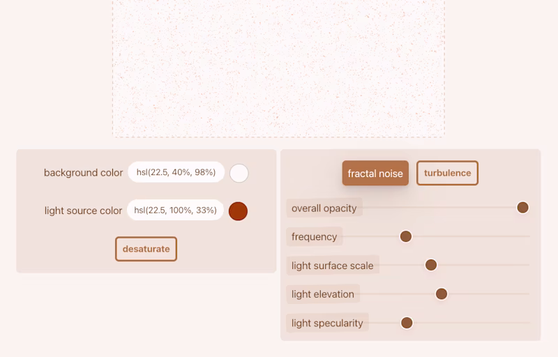 Screenshot of nnnoise showing a few controls to set visual noise.