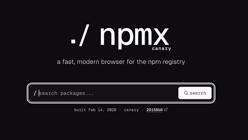 ./npmx canary — a fast, modern browser for the npm registry