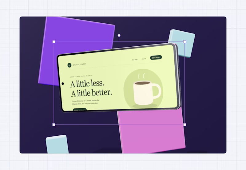 A selected phone graphic next to "flying boxes"