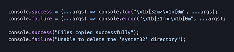 Color codes in patched console functions