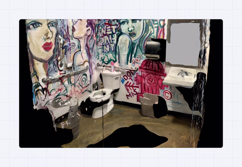 A 3D model of a restroom