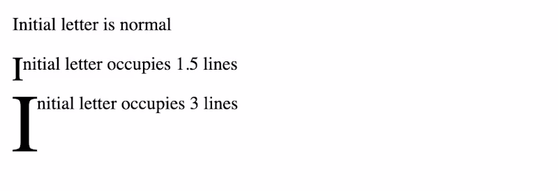 Paragraphs with bigger initial letters.