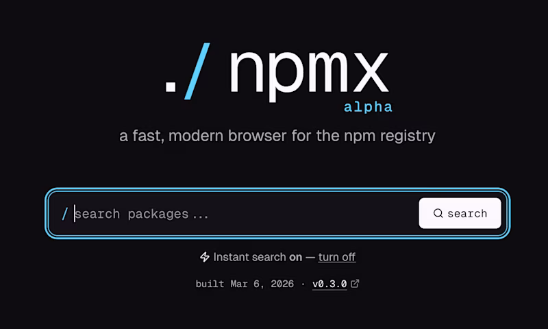 npmx — a fast, modern browser for the npm registry