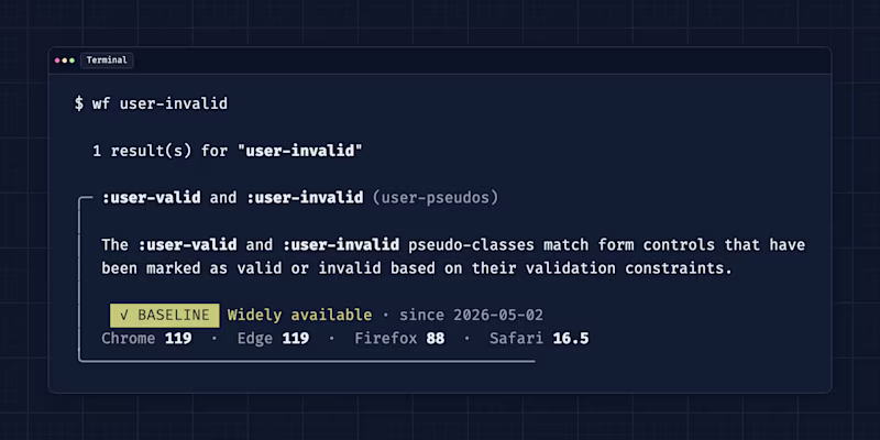 wf command and example output for `user-invalid`.
