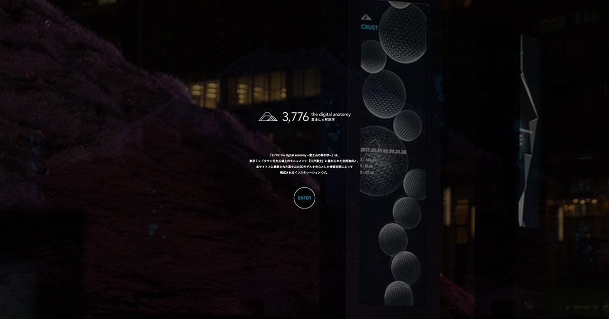 Rhizomatiks Architecture - 3,776 : the digital anatomy ～富士山の解剖学～特設サイト