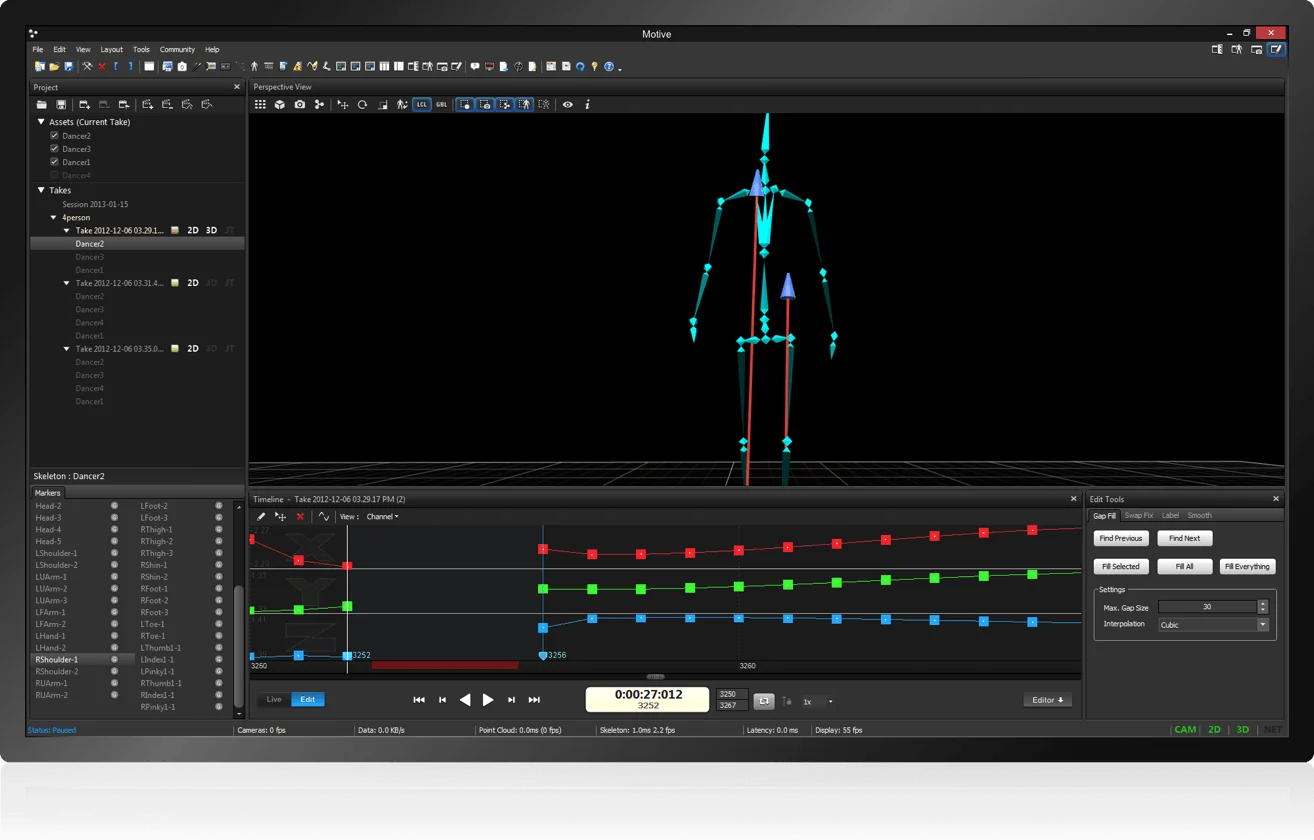 Screenshot of the Motive software