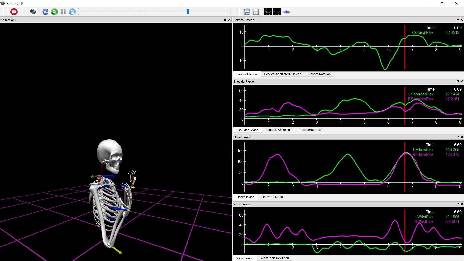 Screenshot of The MotionMonitor solution showing advanced biomechanics analysis.