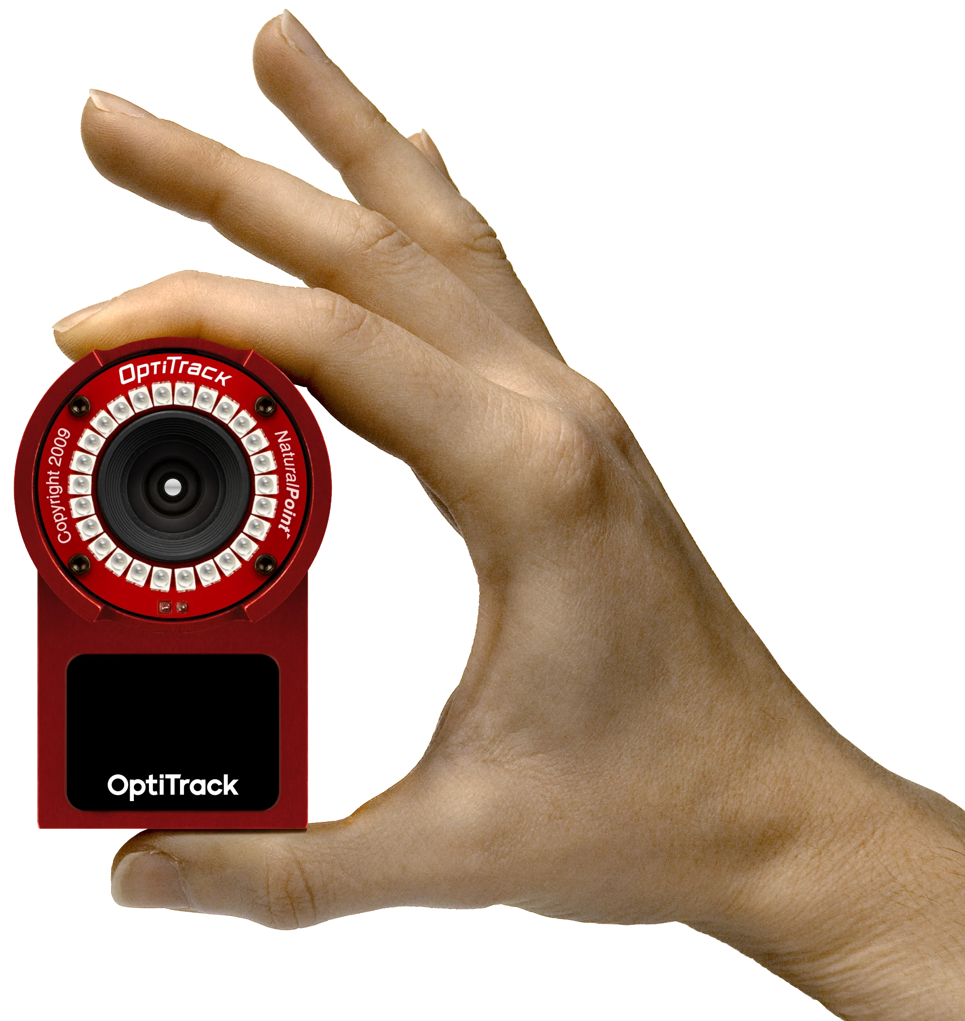 Flex 3 red camera being held in hand
