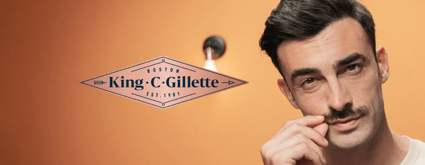 Estilos de bigode usando King C. Gillette