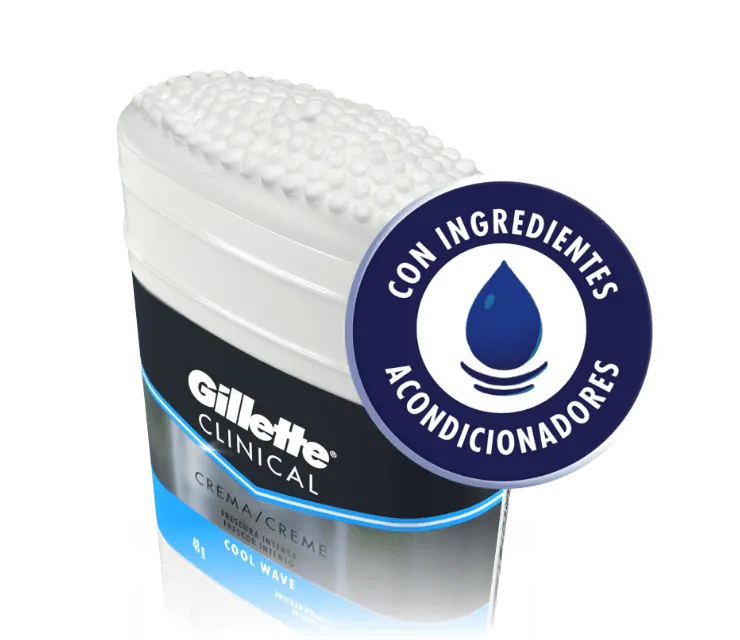 Antitranspirante Clinical en Crema para hombre de Gillette con ingredientes acondicionadores