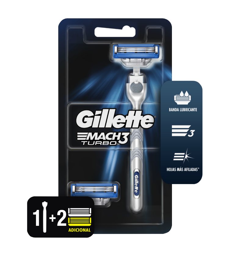 Comprar Afeitadora Recargable para hombre Gillette Mach3 Turbocon banda  lubricante 30% más grande 1 unidad