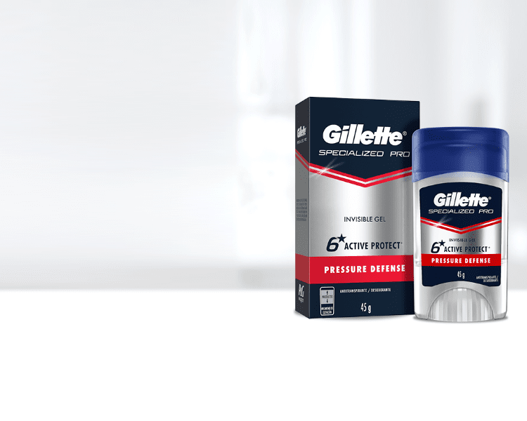 Specialized Pro Gel para hombre de Gillette que te ofrece máxima protección antitranspirante invisible