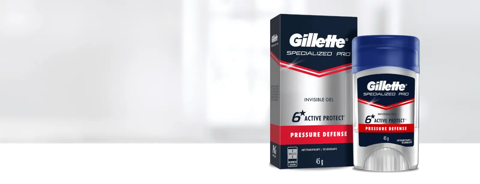 Specialized Pro Gel para hombre de Gillette que te ofrece máxima protección antitranspirante invisible