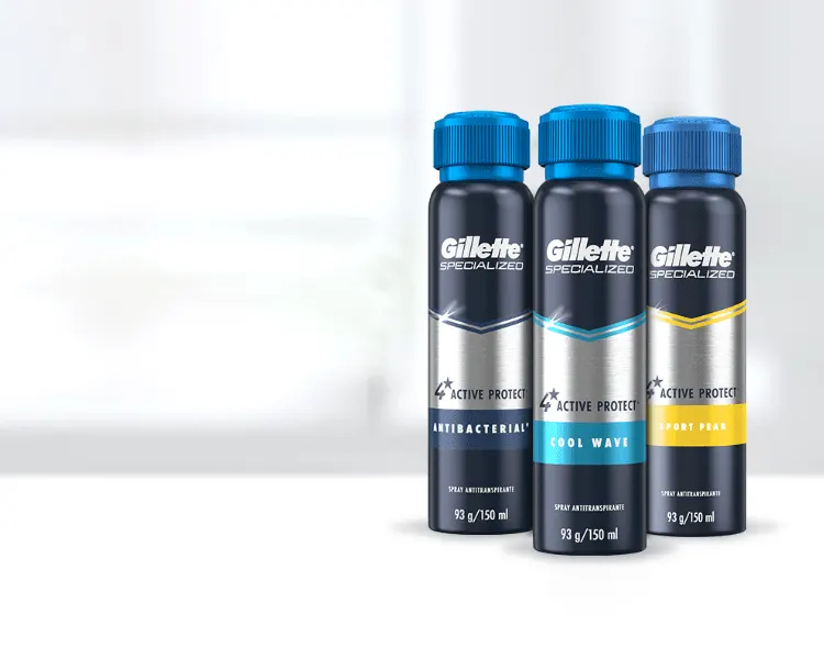 Familia de Sprays Antitranspirantes en Aerosol para hombre de Gillette que protegen contra el sudor y mal olor