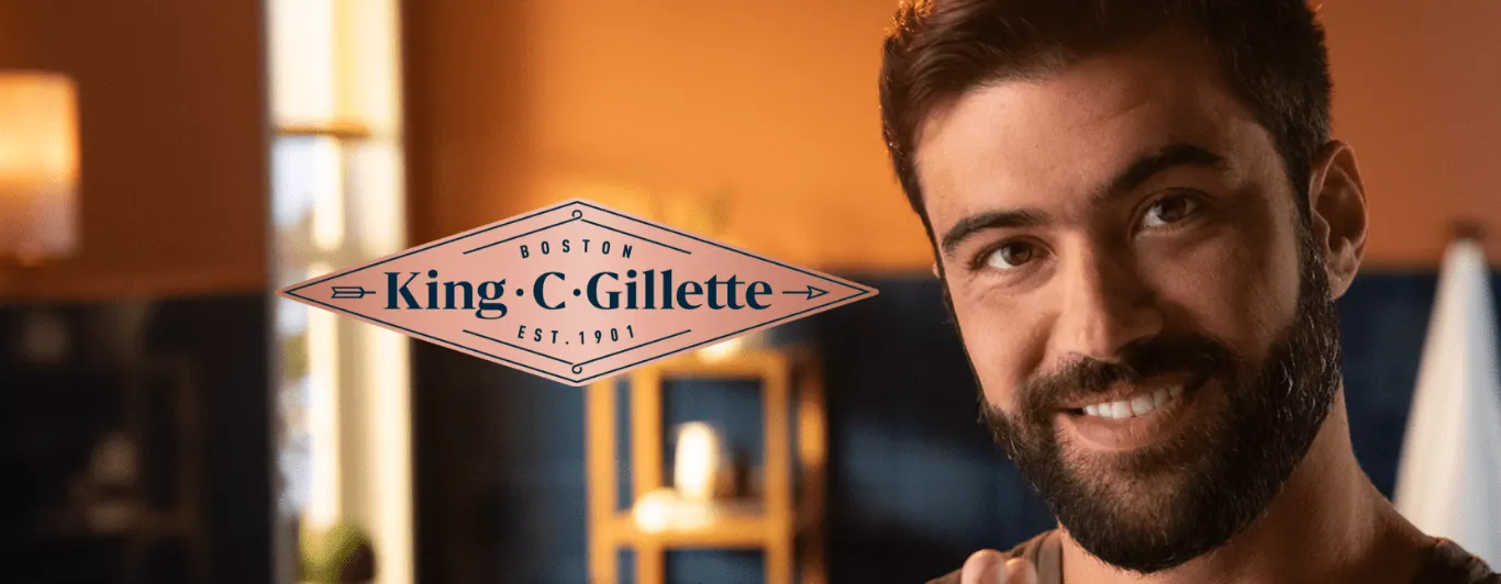 Barba longa usando King C. Gillette
