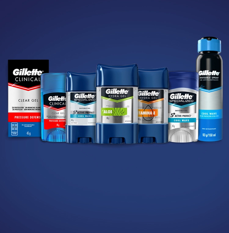 Complementa tu kit de productos de cuidado personal con Desodorantes y Antitranspirantes Gillette
