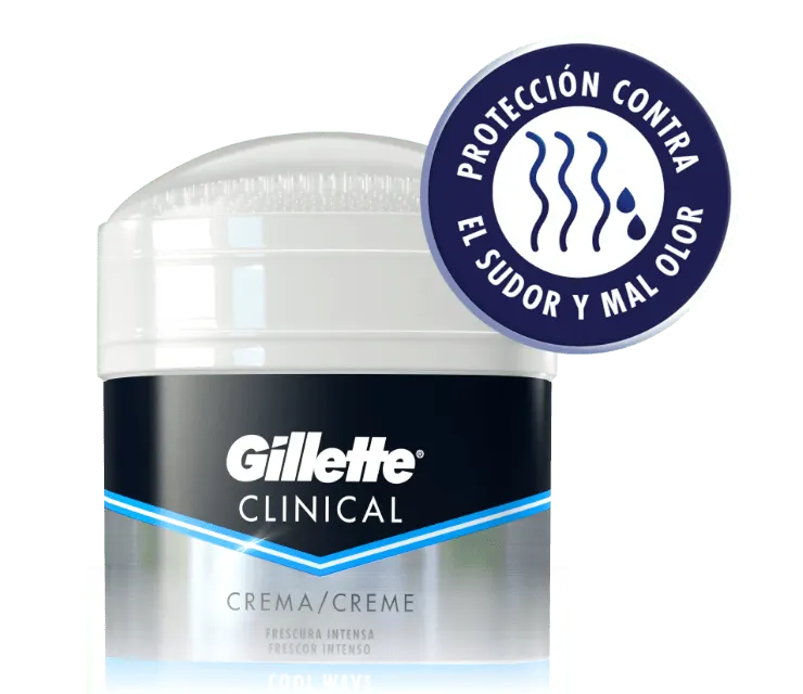 Antitranspirante Clinical en Crema para hombre de Gillette te protege de la sudoración excesiva