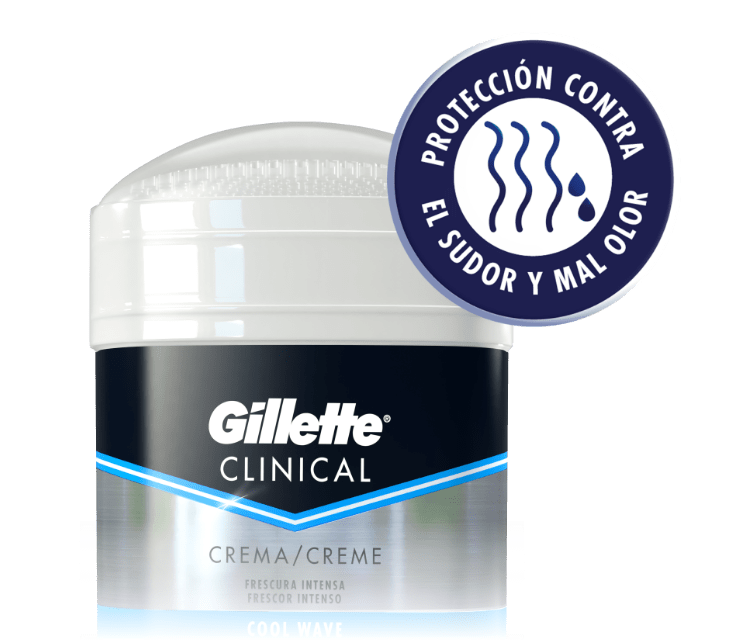 Antitranspirante Clinical en Crema para hombre de Gillette te protege de la sudoración excesiva