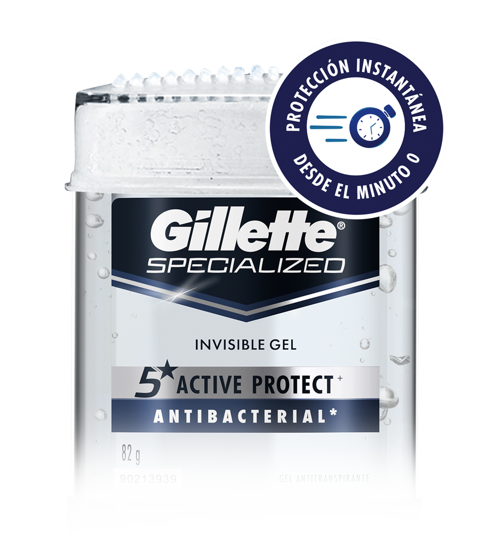 Gillette Specialized Gel Invisible com tecnologia 5✯ Active Protect+ 