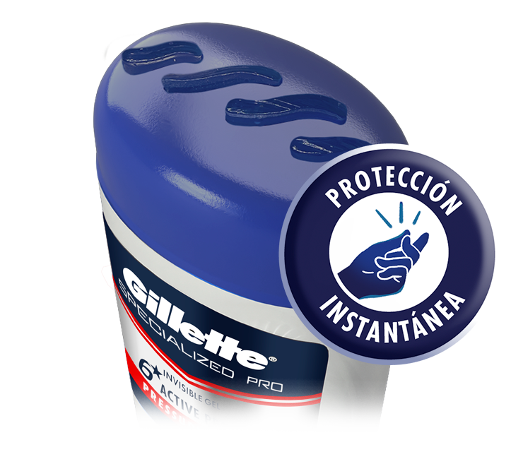 Specialized Pro Gel para hombre de Gillette que ofrece protección instantánea