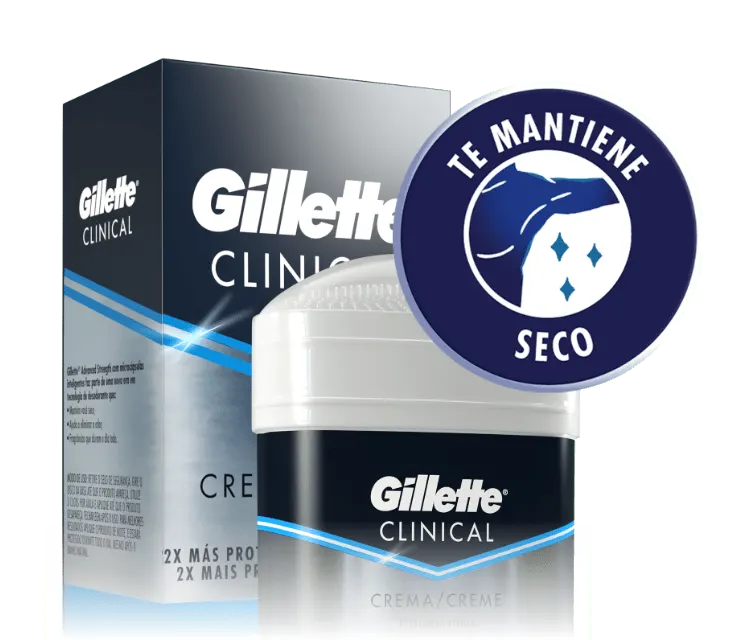 Antitranspirante Clinical en Crema para hombre de Gillette te mantiene seco durante tus entrenamientos