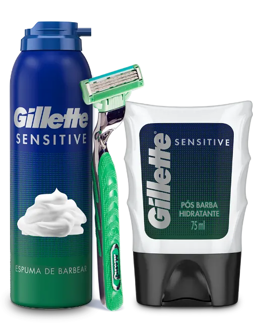 Kit de barbear Gillette para pele sensível