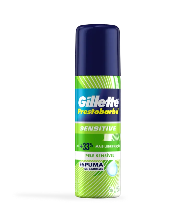 Gillette Prestobarba espuma de barbear pele sensível