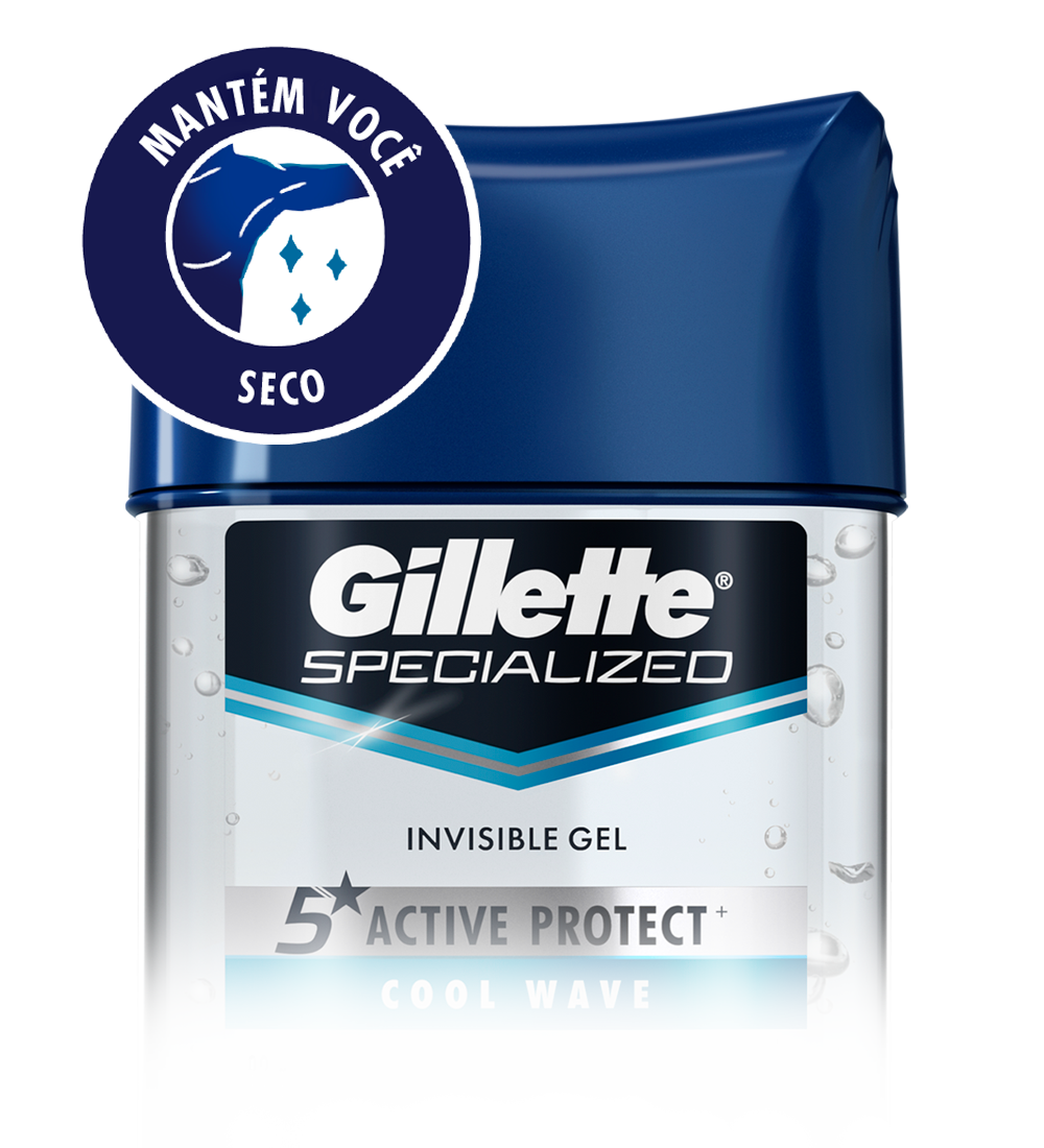 Gillette Antitranspirante Gel invisible especializado para esportistas,  protege você do minuto zero 