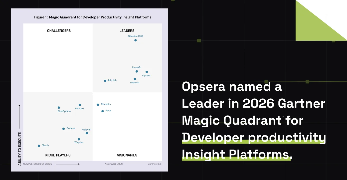 Opsera named a Leader in the 2026 Gartner Magic Quadrant for Developer Productivity Insight Platforms.