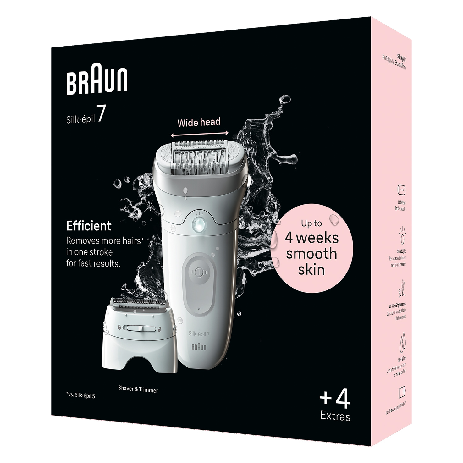 Braun 7/880 Silk-épil 7 SensoSmart Wet and hot Dry Epilator with 8 Extras - Silver