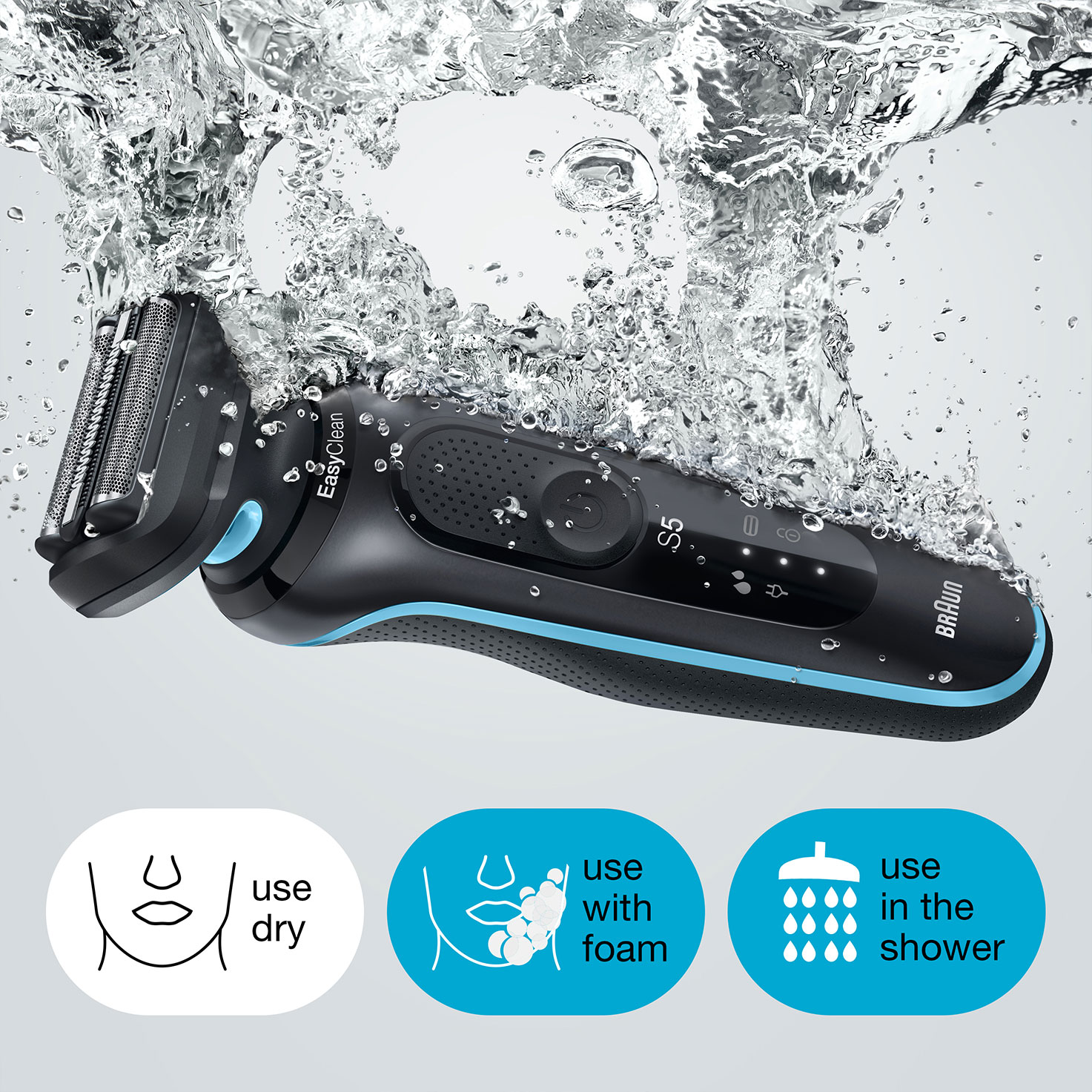 Series 5 51-M1850s Wet & Dry shaver with 2 attachments, mint.