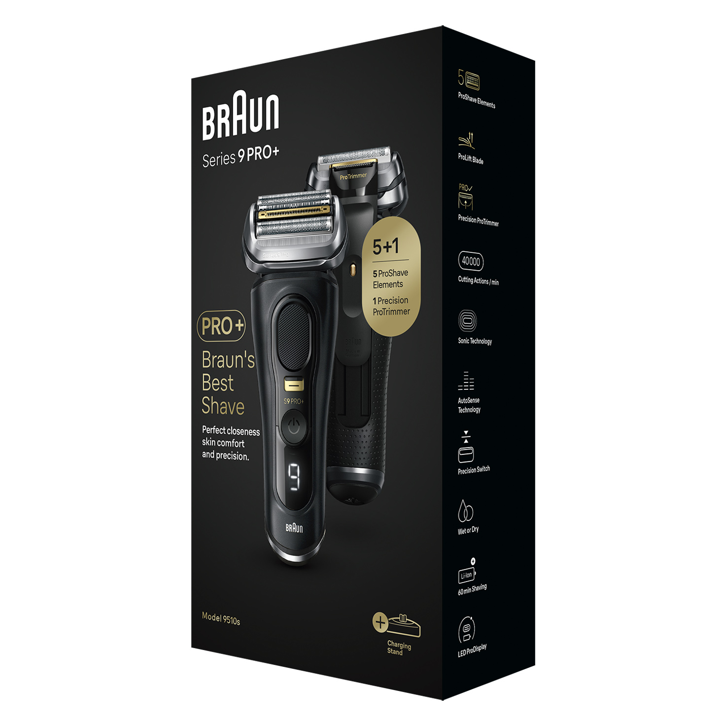 Series 9 PRO+ Electric Shaver, 5 Pro Shaving Elements and Shave-Preparing  ProComfort Head for Ultimate Closeness and Skin Comfort, Wet or Dry Use,  60min Battery Runtime, 9597cc Galvano Silver : : Health