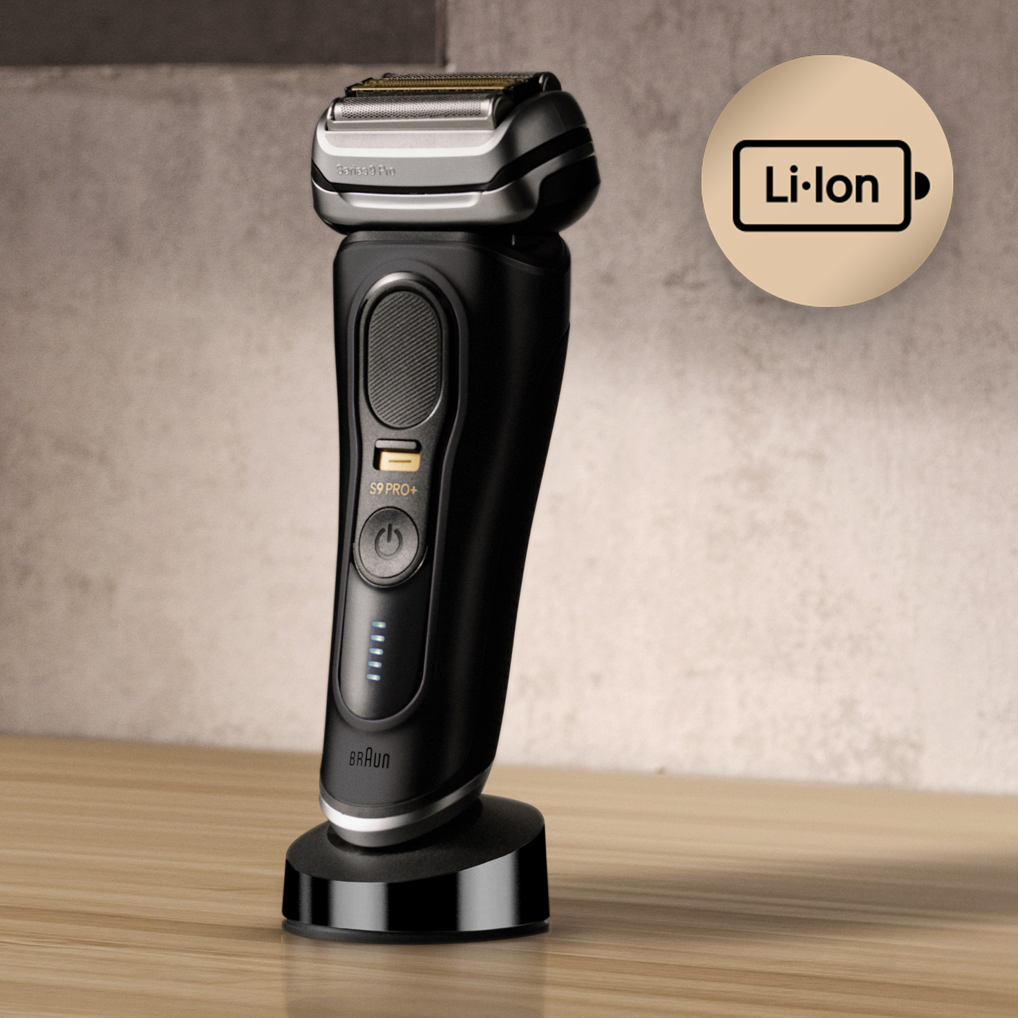 Series 9 Pro+ 9510s Wet & Dry shaver with charging stand and travel case,  atelier black.