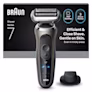 Image of Series 7 72-C1200s shaver set with a Precision trimmer attachment.