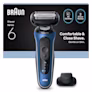Image of Series 6 62-B1200s shaver set with a Precision trimmer attachment.