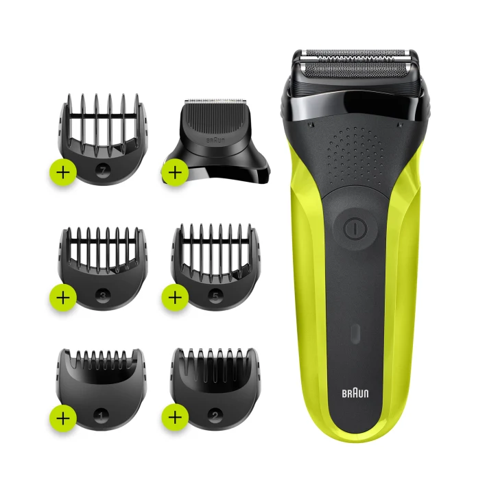 Braun Series 3 Shave&Style 300BT 3-in-1 Electric Shaver, Razor for Men with  Precision Beard Trimmer and 5 Combs, Rechargeable and Cordless Shaver, Volt  Green