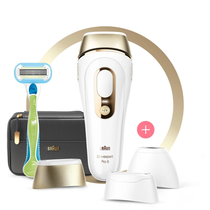 ▷ Braun Silk-expert Pro 5 PL5243 Luz pulsada intensa (IPL) Oro, Blanco