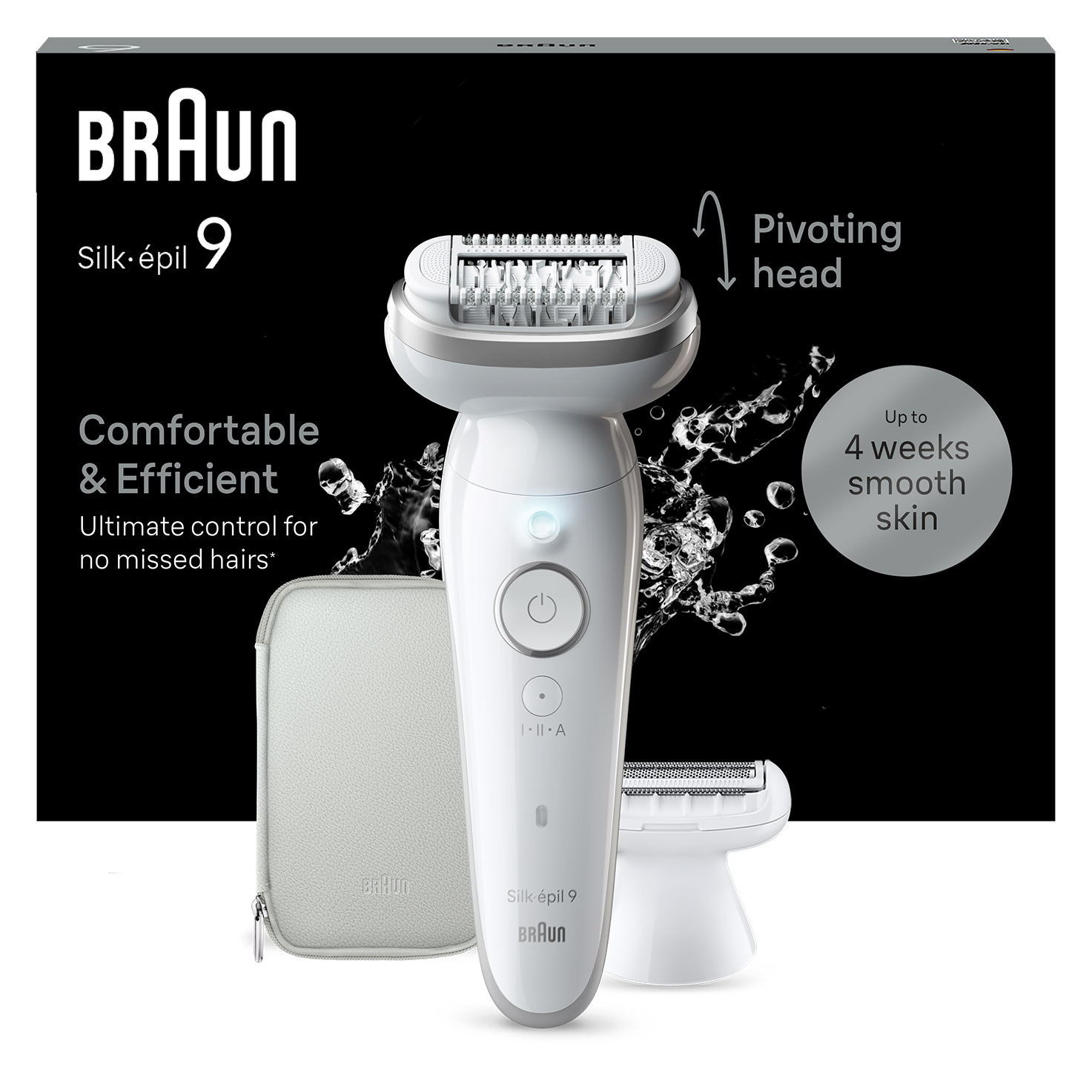 Braun Epilator Silk-épil 9 9-030 with Flexible top Head, Facial Hair Removal for all