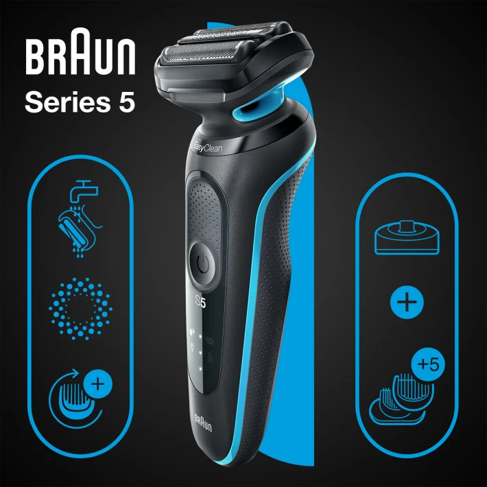 Series 5 51-M4500cs Wet & Dry shaver with charging stand and 1 attachment,