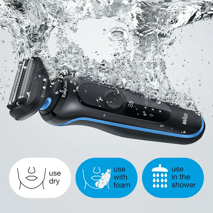 Series 5 51-B1000s Wet & Dry shaver, blue.