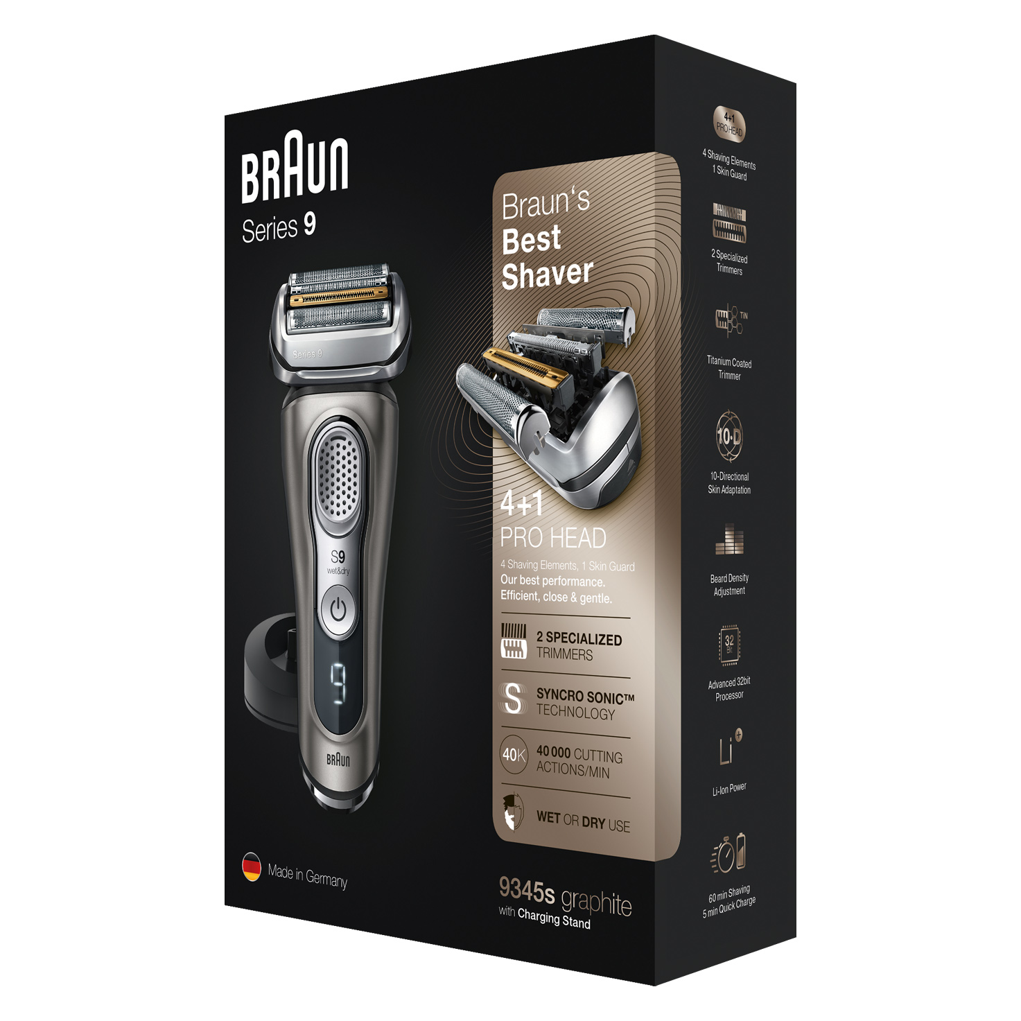 Series 9 9345s graphite electric shaving razor | Braun