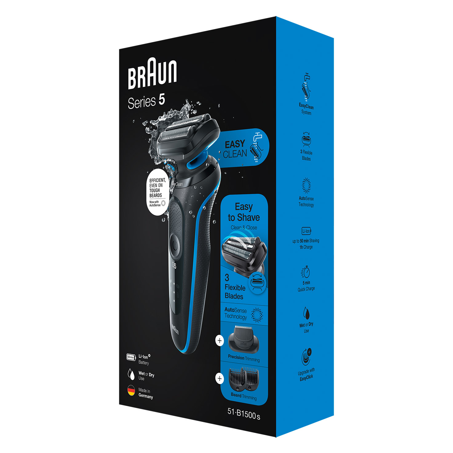 & Wet | for 5 with AutoSense Men, shaver Dry Braun Series