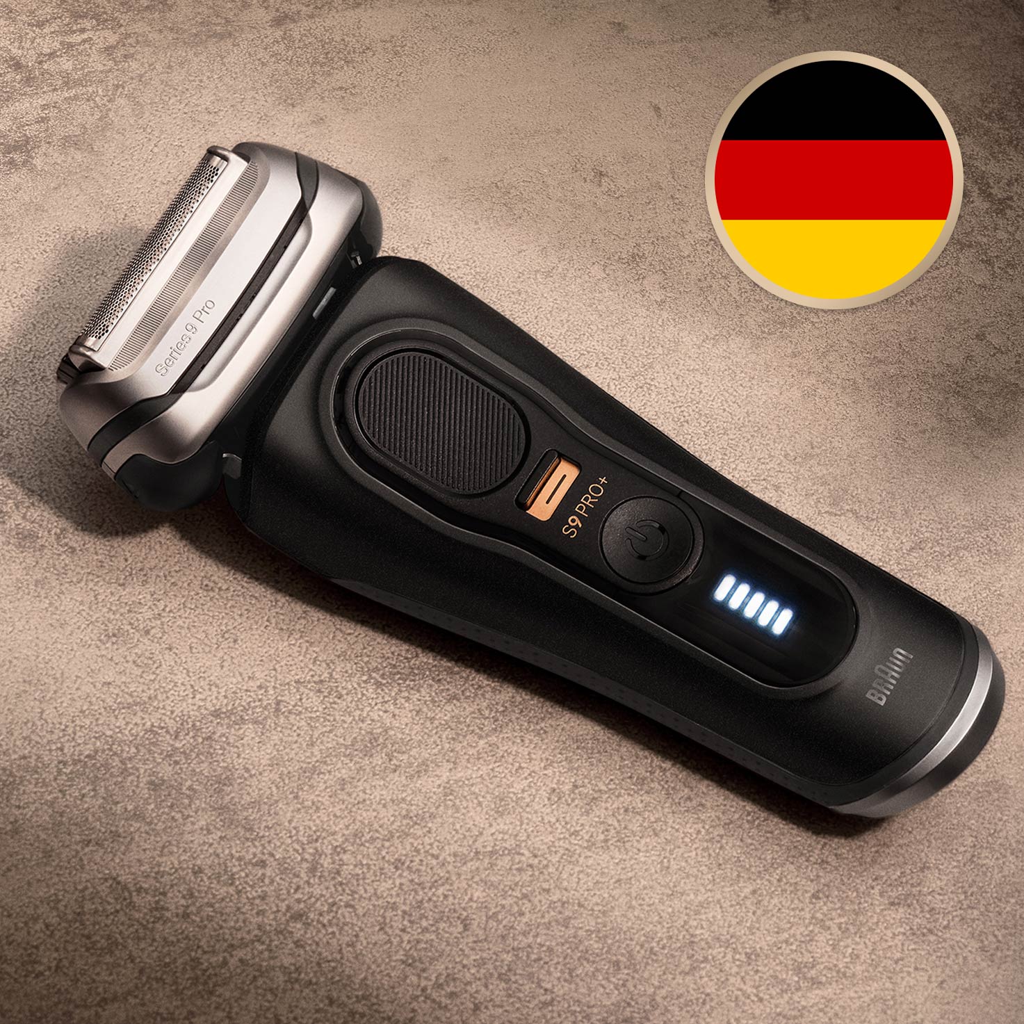 Series 9 Pro+ 9510s Wet & Dry shaver with charging stand and travel case,  atelier black.