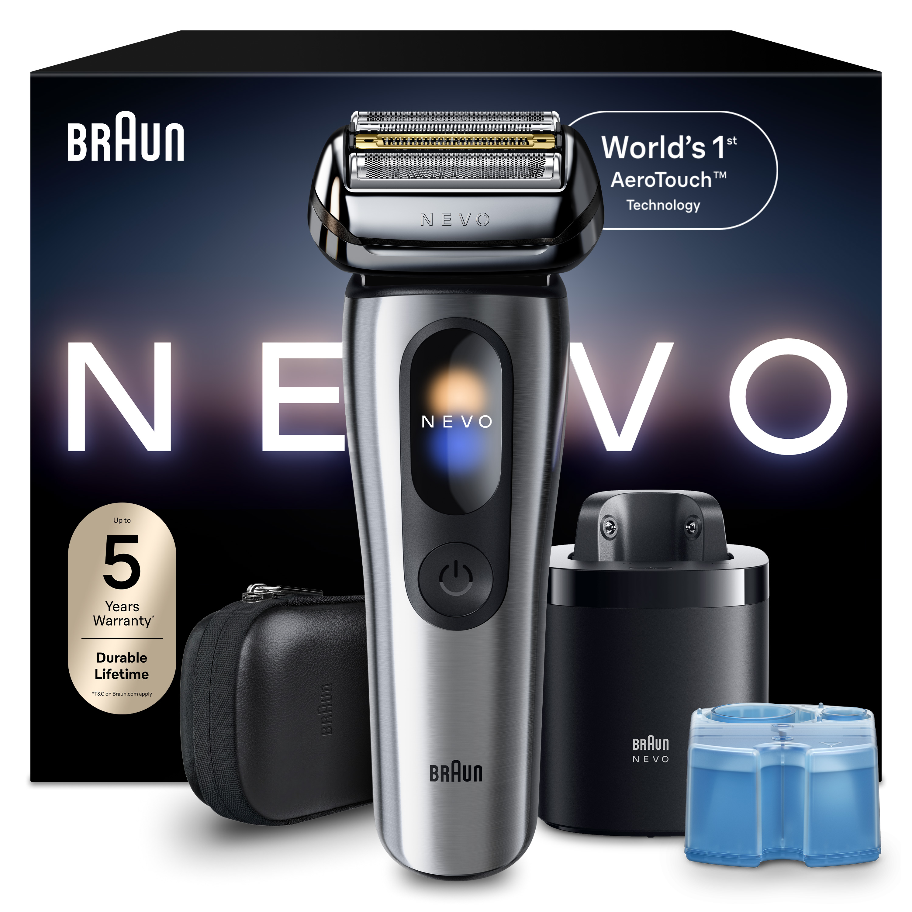 脱毛・除毛 BRAUN 9415S-V SILVER Braun NEVO 11000c Premium Men's Electric Shaver, Silver | Braun